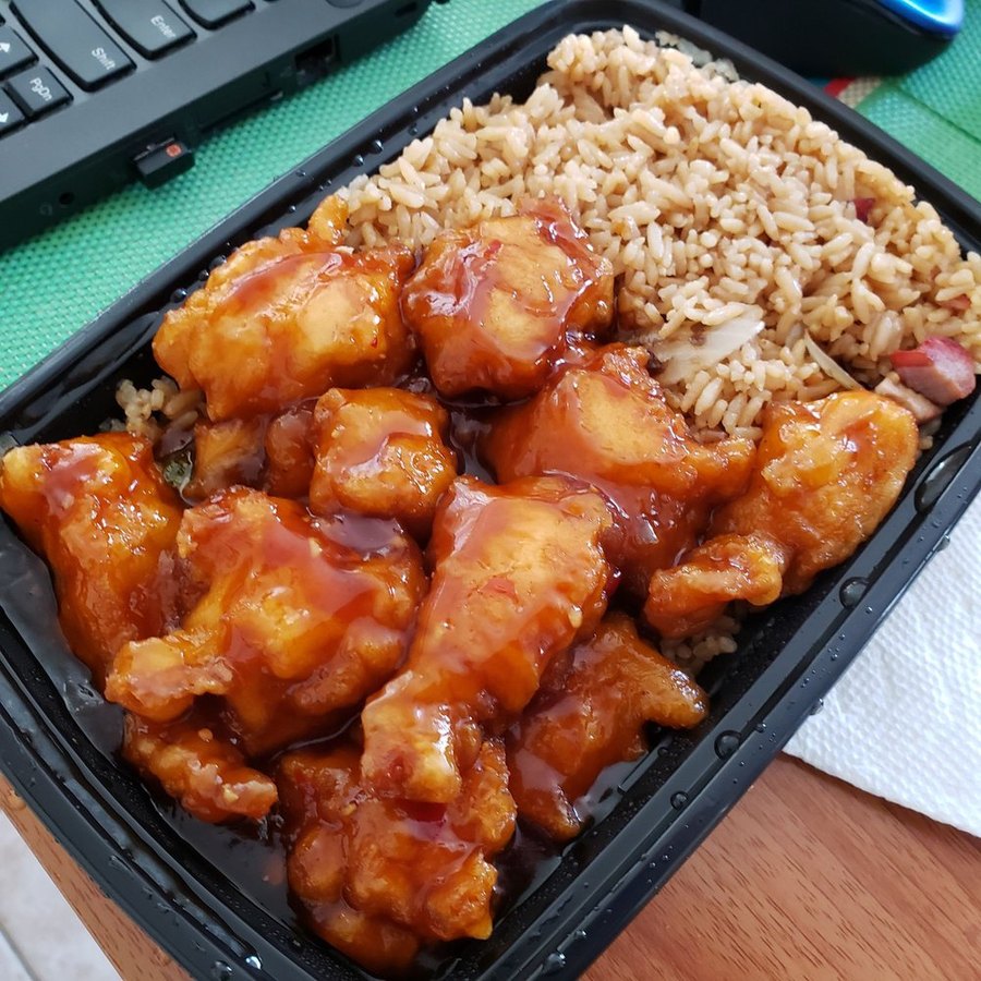 Saucy chicken with pork fried rice from S.I. China Cook